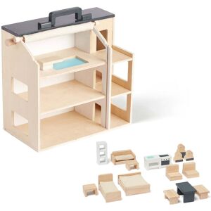 Kids Concept - Aiden tragbares Puppenhaus mit Zubehör, bunt (19er-Set)