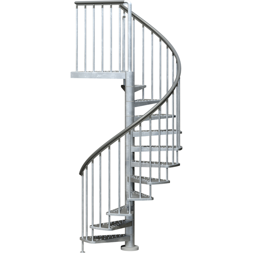 Dolle Aussentreppe Gardenspin 246-282cm Geschosshöhe 11 Stufen Metall gelocht Aussen-Ø155cm