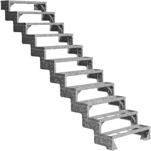 Dolle Außentreppe Gardentop 198-242cm Geschosshöhe mit Einlegerahmen 100cm breit ohne Geländer