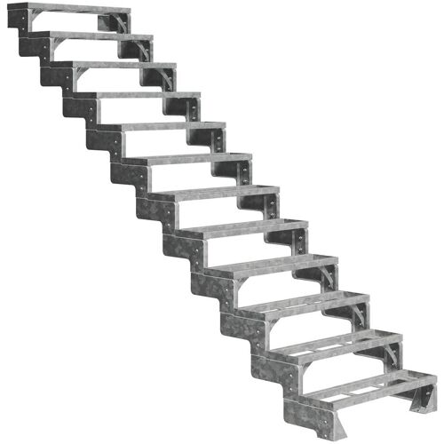 Dolle Außentreppe Gardentop 216-264cm Geschosshöhe mit Einlegerahmen 80cm breit ohne Geländer