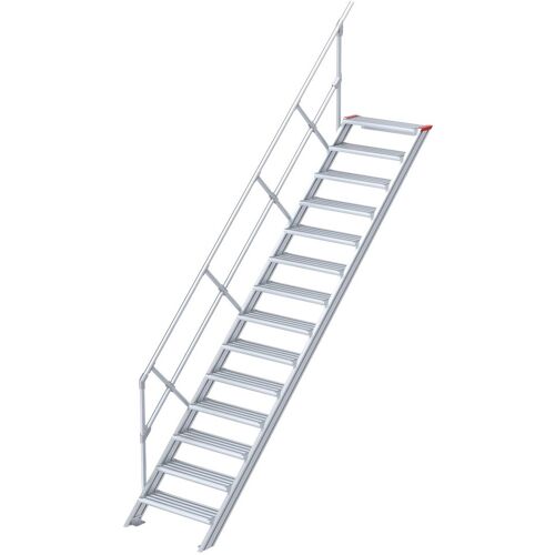 Euroline 510 Treppe 45° 600mm Stufenbreite 14 Stufen Alu gerieft