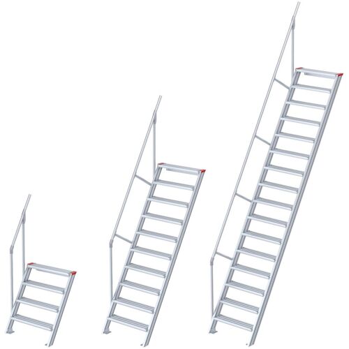 Euroline 510 Treppe 60° 800mm Stufenbreite 12 Stufen Stahl Gitterrost