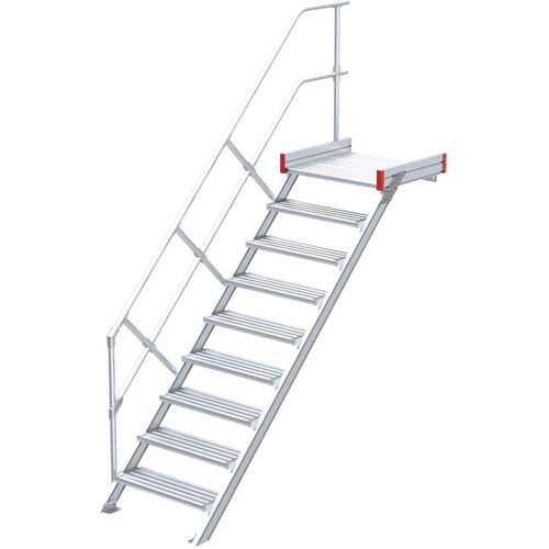 Euroline 511 Podesttreppe 45° 1000mm Stufenbreite 9 Stufen Alu gerieft