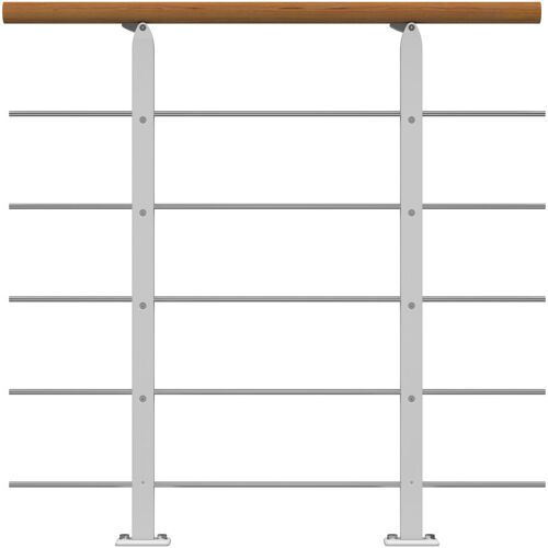 Dolle Brüstungsgeländer Erweiterungs-Set - Eiche Unterkonstruktion Weiß - Frankfurt, Hamburg, Berlin, Sydney