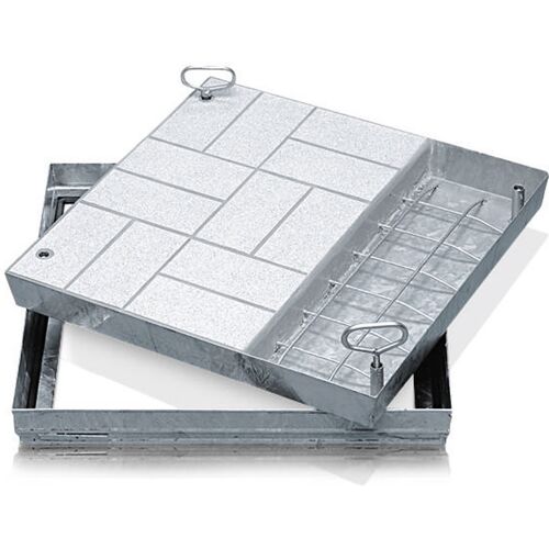 Zarges Schachtabdeckung aus Edelstahl mit Wanne 500 mm x 500 mm