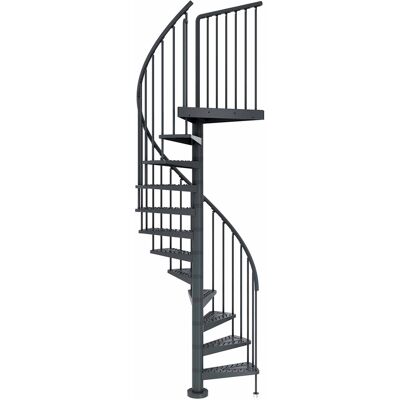 Dolle Spindeltreppe Außentreppe Gardenspin Toronto Anthrazit 266,5-305,5cm Geschosshöhe Ø125cm Anthrazit 12 Stufen Dolle Spindeltreppe Außentreppe Gardenspin Toronto Anthrazit 266,5-305,5cm Geschosshöhe Ø125cm Anthrazit 12 Stufen
