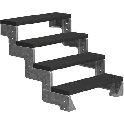 Dolle Außentreppe Gardentop 72-88cm Geschosshöhe mit Trimax anthrazit 80cm breit ohne Geländer Dolle Außentreppe Gardentop 72-88cm Geschosshöhe mit Trimax anthrazit 80cm breit ohne Geländer