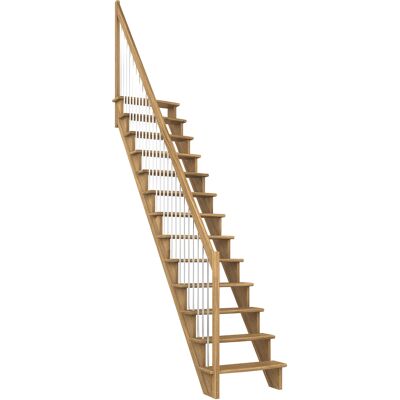 Dolle Raumspartreppe Lyon inkl. einseitigem Geländer Eiche versiegelt Treppenlauf gerade 65cm breit Metallstäbe Dolle Raumspartreppe Lyon inkl. einseitigem Geländer Eiche versiegelt Treppenlauf gerade 65cm breit Metallstäbe