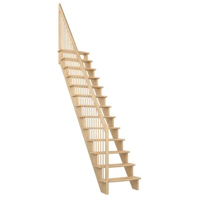 Dolle Raumspartreppe Lyon inkl. einseitigem Geländer Kiefer unbehandelt Treppenlauf gerade 75cm breit Holzstäbe Dolle Raumspartreppe Lyon inkl. einseitigem Geländer Kiefer unbehandelt Treppenlauf gerade 75cm breit Holzstäbe