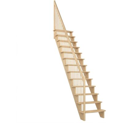 Dolle Raumspartreppe Lyon inkl. einseitigem Geländer Kiefer unbehandelt Treppenlauf gerade 65cm breit Holzstäbe Dolle Raumspartreppe Lyon inkl. einseitigem Geländer Kiefer unbehandelt Treppenlauf gerade 65cm breit Holzstäbe