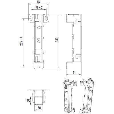 Hailo Professional Hailo Führungshülse Typ ECONORM aus Edelstahl 50x50mm, Wandabstand 180mm Hailo Professional Hailo Führungshülse Typ ECONORM aus Edelstahl 50x50mm, Wandabstand 180mm