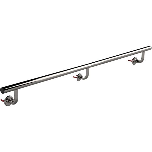 Eichenwald Ideal Edelstahl Eichenwald Modell 14.1 Haltestangen Länge 2,0m mit 3 gebogenen Stützen