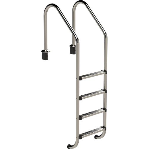 Eichenwald Ideal Edelstahl Eichenwald Poolleiter Modell 56 Tiefbeckenleiter weite Ausladung Leiterlänge 1224mm 4 Stufen