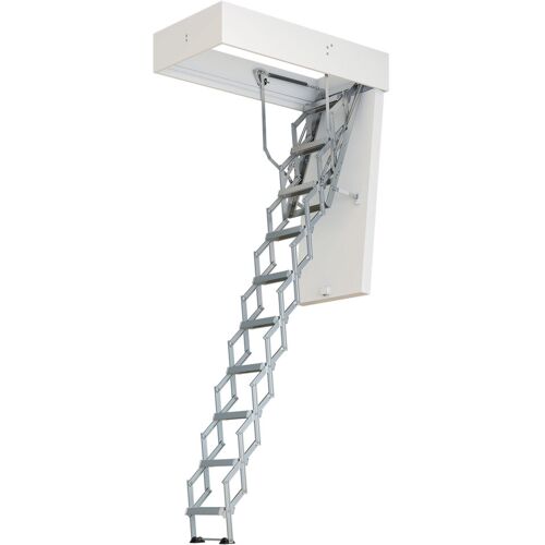 Dolle Bodentreppe clickFIX® vario 140x70cm Aluminium-Scherentreppe 386-415cm Raumhöhe mit U-Wert 0,49