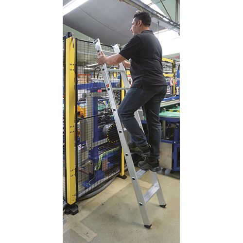 Euroline Premium 30176 Alu Stufenanlegeleiter mit Vario Einhängehaken Ø 60mm 16 Stufen