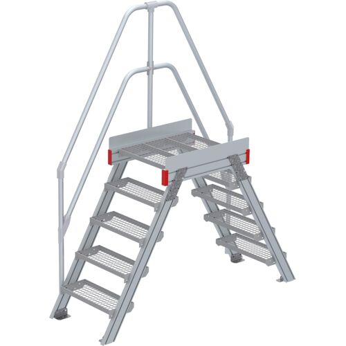 Euroline 512 Überstieg 60° 600mm Stufenbreite 2x5 Stufen Stahl Gitterrost