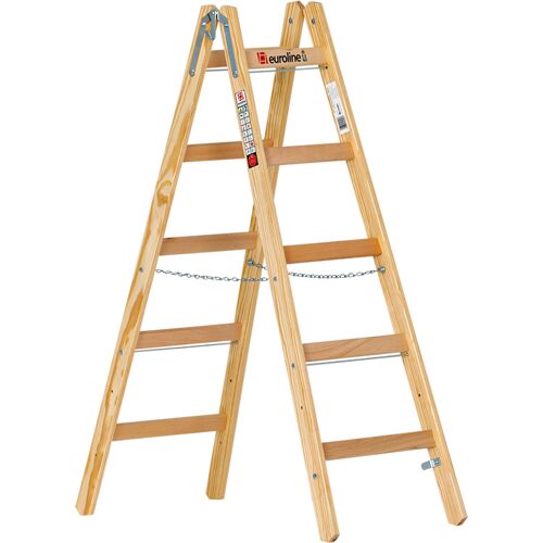 Euroline Holz Sprossenstehleiter 2x5 Sprossen