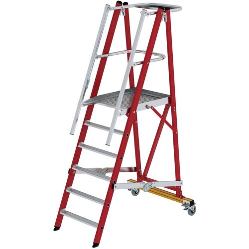 Munk Günzburger Steigtechnik MUNK Kunststoff-Podestleiter mit GFK-Handlauf 6 Stufen