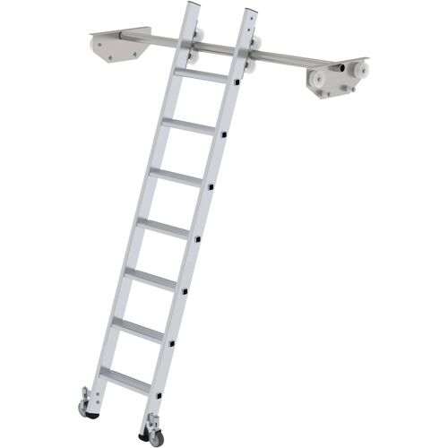 Munk Günzburger Steigtechnik MUNK Aluminium-Regalleiter für Doppelregal 7 Stufen