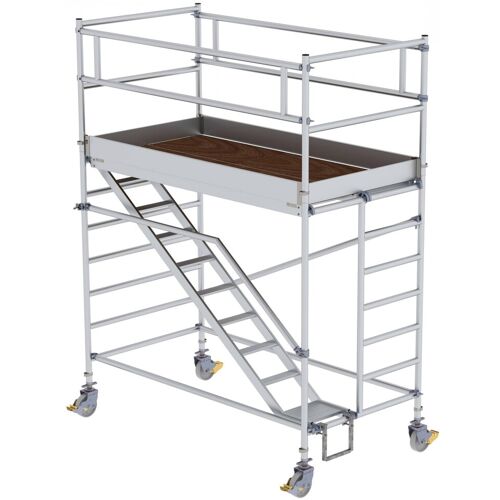 Munk Günzburger Steigtechnik MUNK Rollgerüst mit Schrägaufstiegen 1,35x2,45m Plattform, 4,35m AH