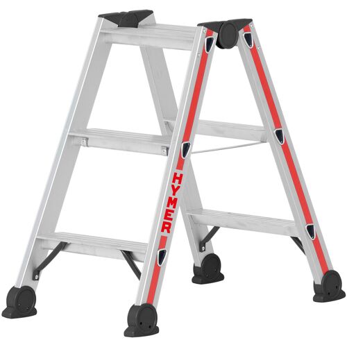 Hymer Stufenstehleiter eloxiert 2x3 Stufen