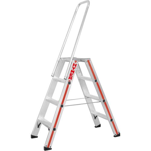Hymer Stufenstehleiter mit Haltebügel 2x3 Stufen