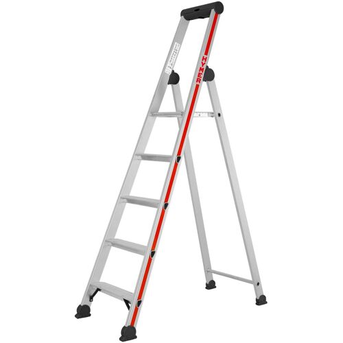 Hymer Stufenstehleiter eloxiert mit Plattform 5 Stufen