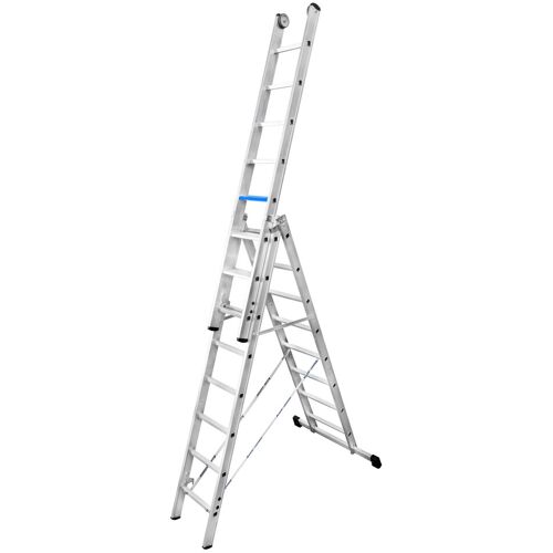 Iller Leiter Iller Stufen Mehrzweckleiter ERGO Plus mit plattformartigen Standflächen 3x12 Stufen