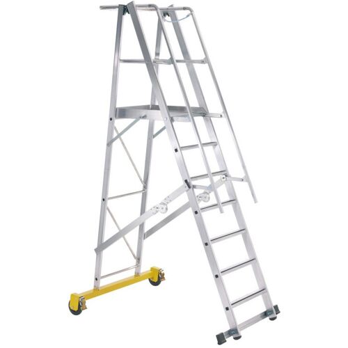 Iller Leiter Iller Plattformleiter zusammenlegbar mit dreiseitigem Sicherheitsgeländer 7 Stufen
