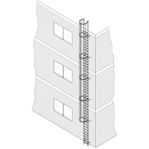 Iller Leiter Iller Einzügige Steigleiter Stahl verzinkt 5,60m SH