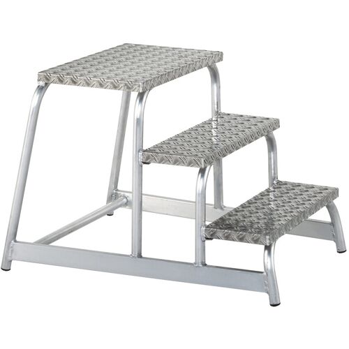 Iller Leiter Iller Maschinentritt aus rutschfestem Aluminium Riffelblech 4 Stufen