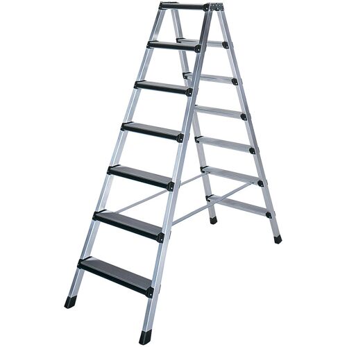 Iller Leiter Iller Stufenstehleiter eloxiert 2x3 gepolsterte Stufen