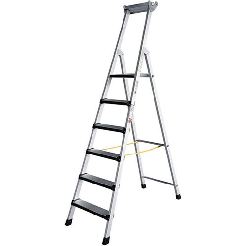 Iller Leiter Iller Stufenstehleiter eloxiert 4 gepolsterte Stufen