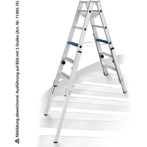 Iller Leiter Iller Treppenhausleiter Multilift Ergo Plus eloxiert 2x7 Stufen