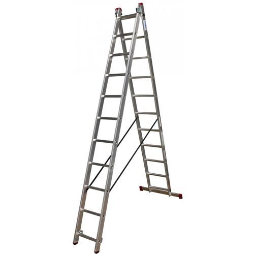 Krause Corda Aluminium-Mehrzweckleiter mit Dreifachfunktion 2x11 Sprossen