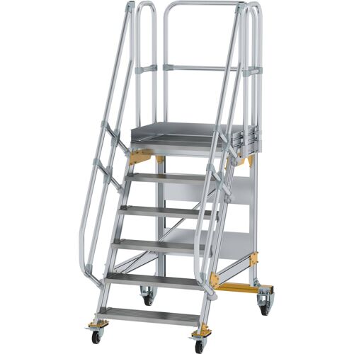 Munk Günzburger Steigtechnik MUNK Plattformtreppe fahrbar 60° Stufenbreite 800mm 6 Stufen