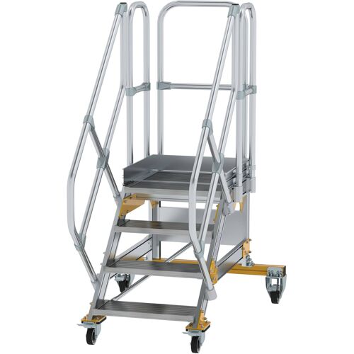 Munk Günzburger Steigtechnik MUNK Plattformtreppe fahrbar 45° Stufenbreite 600mm 4 Stufen