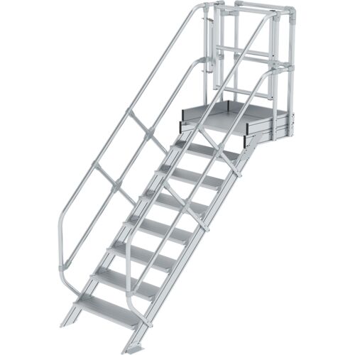 Munk Günzburger Steigtechnik MUNK Treppen-Modul 1670mm Plattformoberkante Aluminium geriffelt 8 Stufen