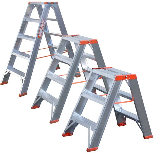 Siedra-Leitern Siedra Stufenstehleiter 200 mit Vollwandprofilverstärkung 2x9 Stufen