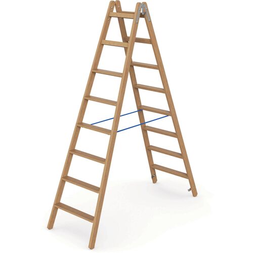 Werner Holz Stufenstehleiter zweiseitig begehbar 2x8 Stufen