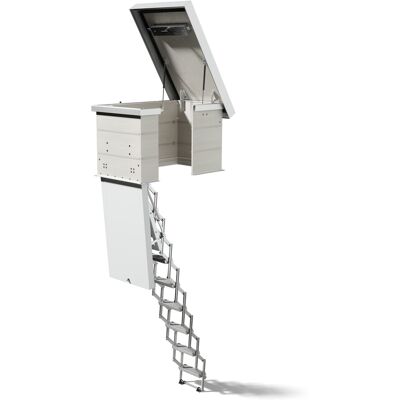 Dolle Flachdachausstieg clickFIX® vario Aluminium-Scherentreppe 130 x 70 cm ohne Zwischenrahmen 266 – 295 cm Raumhöhe Dolle Flachdachausstieg clickFIX® vario Aluminium-Scherentreppe 130 x 70 cm ohne Zwischenrahmen 266 – 295 cm Raumhöhe