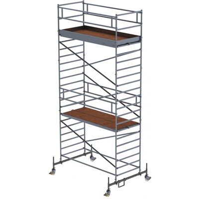 Munk Günzburger Steigtechnik MUNK Rollgerüst mit Doppelplattform 1,35x3,00m Plattform, 7,35m AH Munk Günzburger Steigtechnik MUNK Rollgerüst mit Doppelplattform 1,35x3,00m Plattform, 7,35m AH