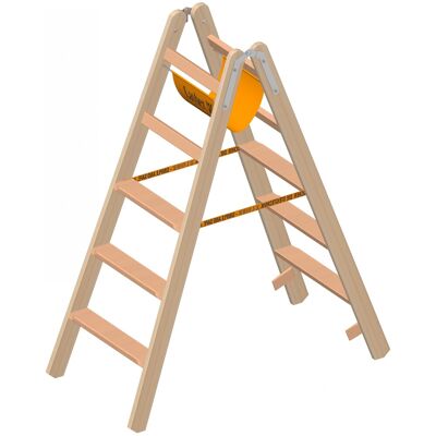 Layher 1020 Holzstehleiter mit 2x5 Stufen Layher 1020 Holzstehleiter mit 2x5 Stufen