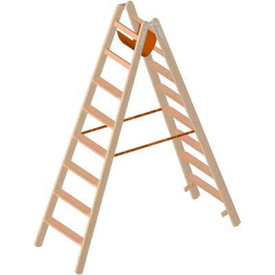 Layher 1020 Holzstehleiter mit 2x8 Stufen Layher 1020 Holzstehleiter mit 2x8 Stufen