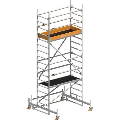 Layher Rollgerüst Uni Leicht mit Sicherheitsaufbau P2 und Uni Telegeländer 5,26m AH Layher Rollgerüst Uni Leicht mit Sicherheitsaufbau P2 und Uni Telegeländer 5,26m AH
