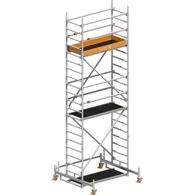 Layher Rollgerüst Uni Leicht mit Sicherheitsaufbau P2 und Uni Telegeländer 6,26m AH Layher Rollgerüst Uni Leicht mit Sicherheitsaufbau P2 und Uni Telegeländer 6,26m AH