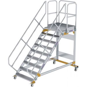 Munk Günzburger Steigtechnik MUNK Plattformtreppe fahrbar 45° Stufenbreite 1000mm 9 Stufen