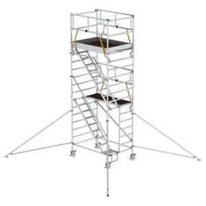 Munk Günzburger Steigtechnik MUNK Rollgerüst SG mit Schrägaufstiegen 1,35x1,80m und Ausleger 6,47m AH