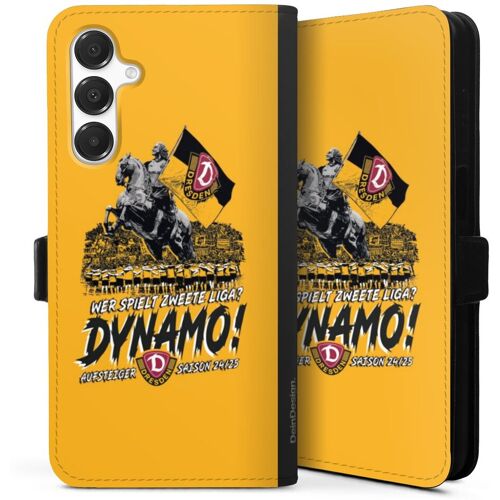 DeinDesign Galaxy A16 5G Handy Klapphülle Handyhülle aus Kunst Leder schwarz Flip Case Ascent Official Licensed Product Sg Dynamo Dresden Sideflip mit Lasche