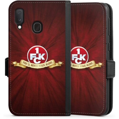 DeinDesign Galaxy A20e Handy Klapphülle Handyhülle aus Kunst Leder schwarz Flip Case Official Licensed Product Sideflip mit Lasche